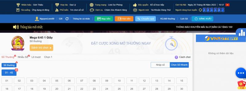 Cược xổ số Mega 6/45 hiện đang chiếm được nhiều sự ưu ái của anh em