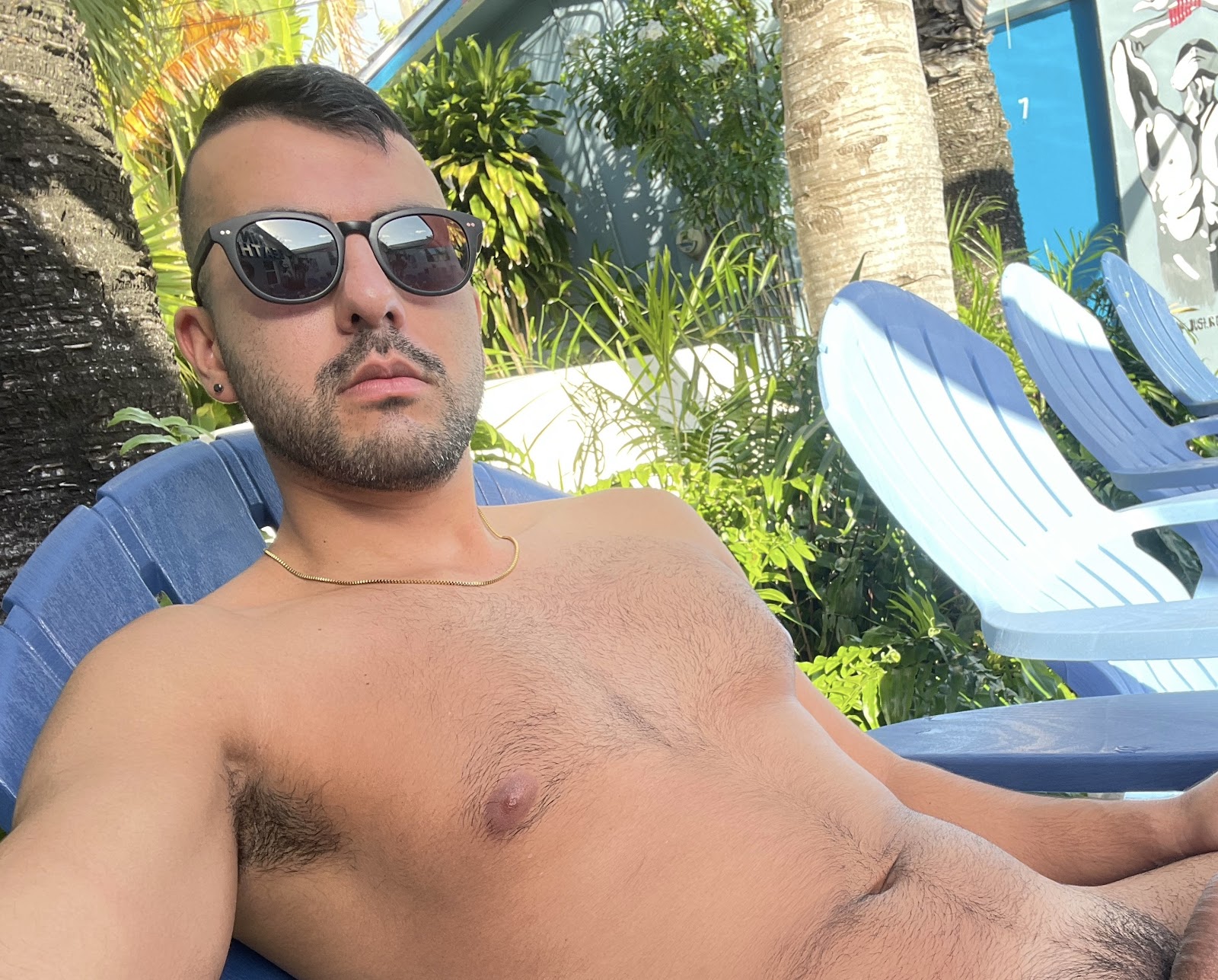 phil naked sunbathing at Inn Leather in gay fort lauderdale
