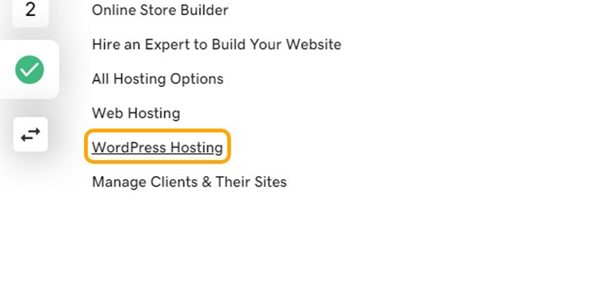 Click on WordPress Hosting