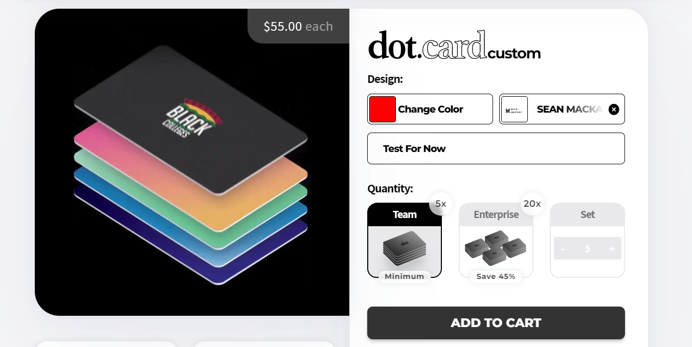Image showing Dot's customization options - color, logo, and text