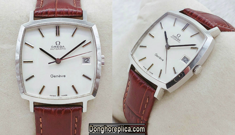 Đồng hồ Omega cổ mặt vuông vỏ thép không gỉ