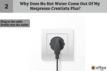 This image demonstrates securely plugging the cable into the outlet for the Nespresso Vertuo Creatista Machine in our article "How to Connect Nespresso Vertuo Creatista to Wi-Fi and Bluetooth?"