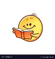 Smiley face reading book - cute smiling yellow Vector Image