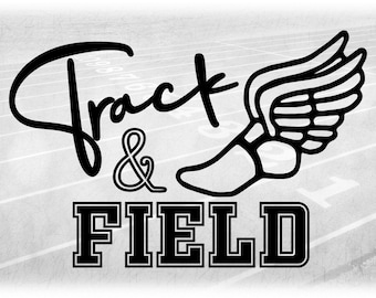 Sports Clipart: Black Words track & Field in | Etsy