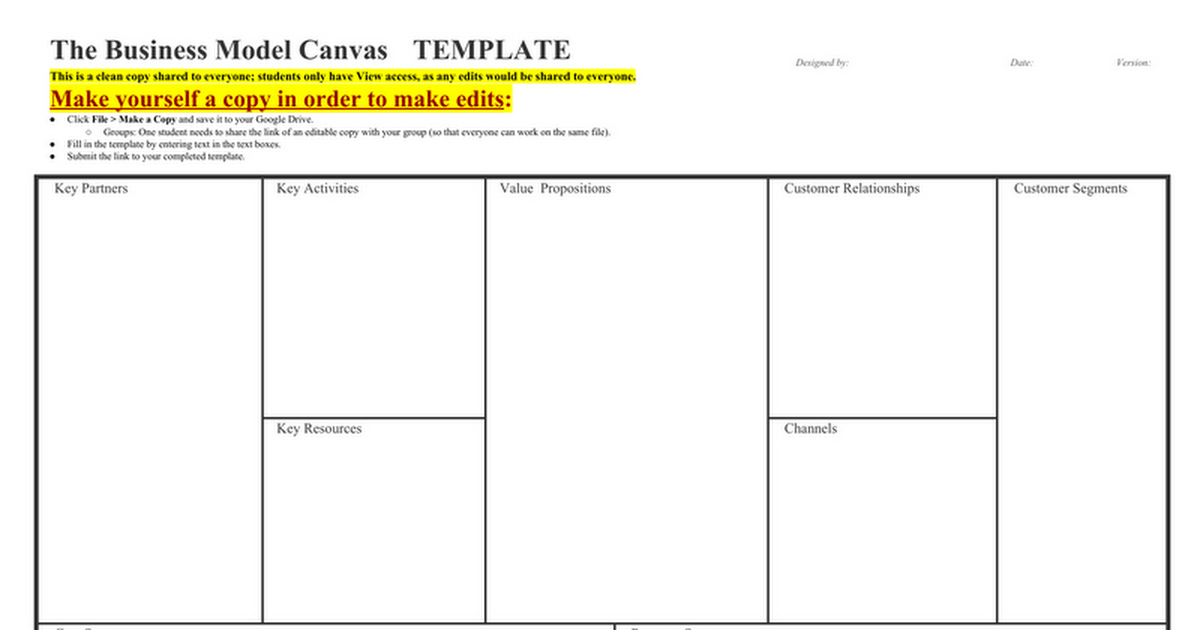 business canvas model template google docs