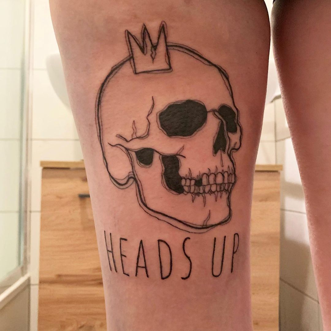  Heads-up Skull Tattoo