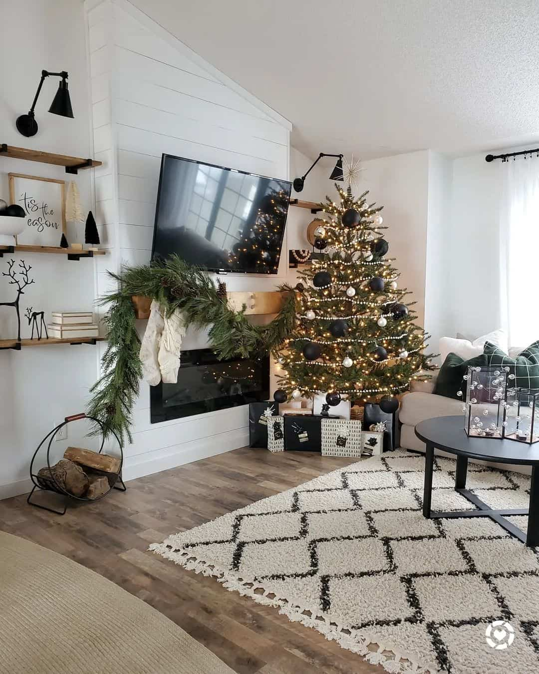 Full oversized black ornament Christmas tree 