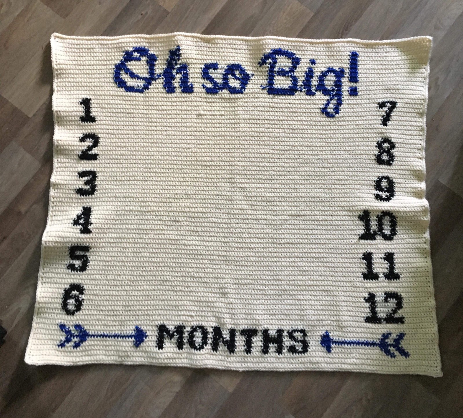 finished square oh so big baby growth blanket milestone first year crochet graph 