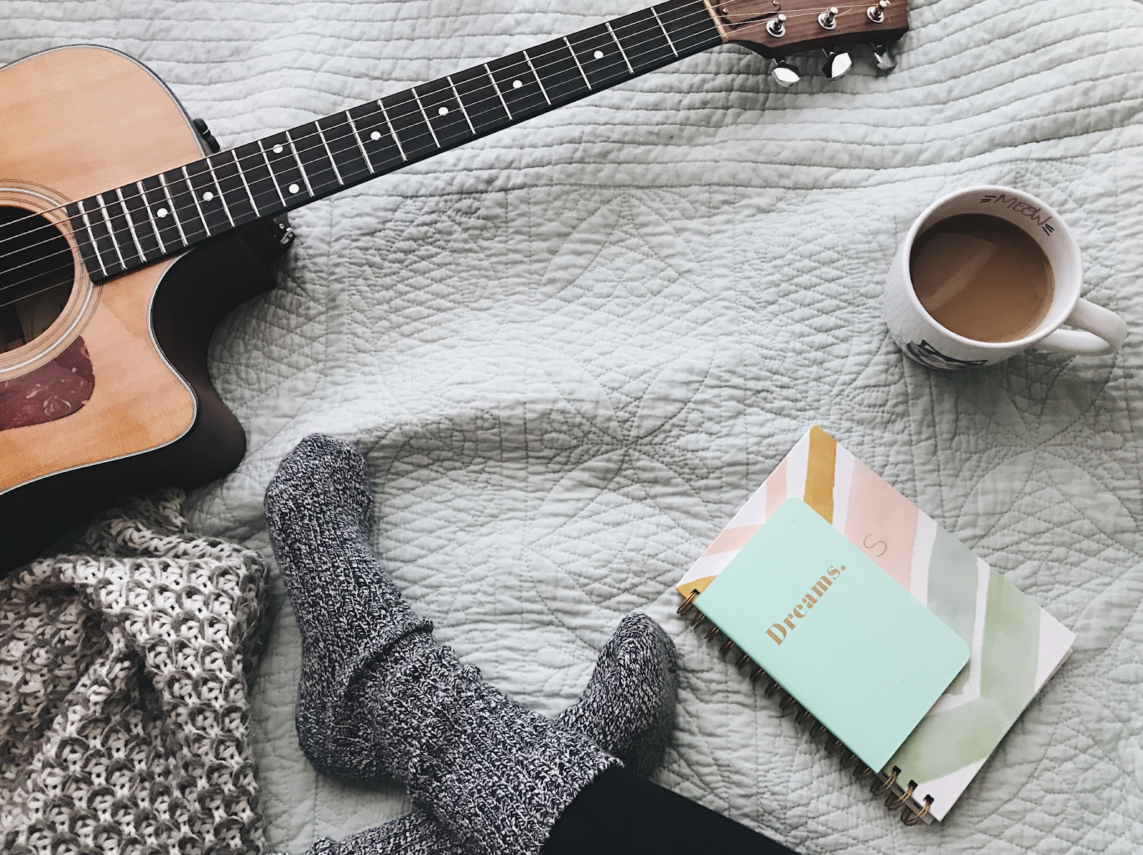 guitar and coffee