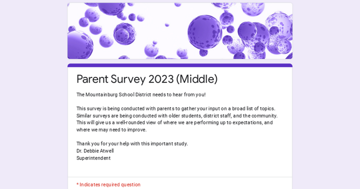 Parent Survey 2023 (Middle)
