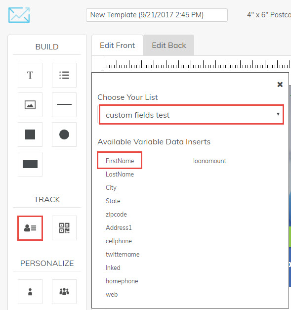Insert Variable Data Personalization into direct mail copy