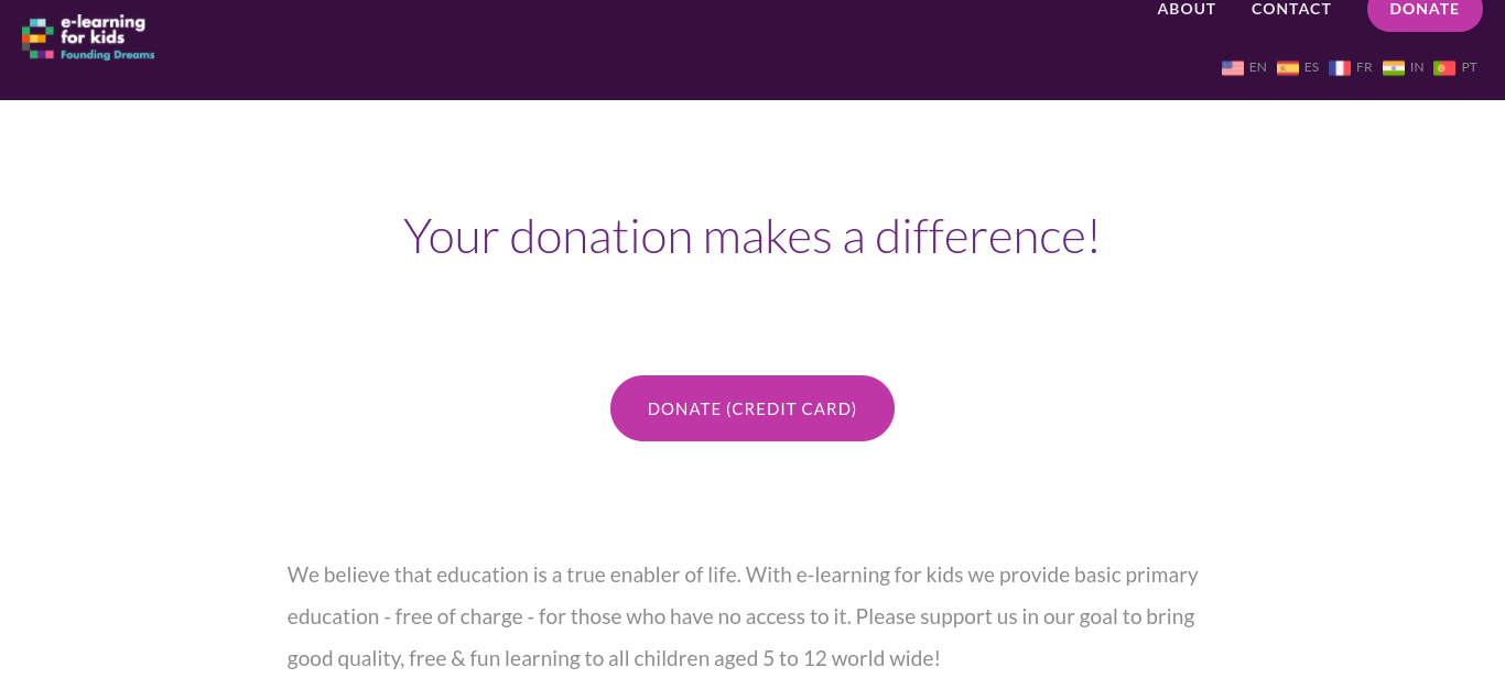 Donate — e-learning for kids