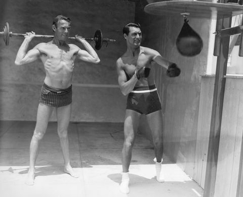 actors randolph scott and cary grant working out