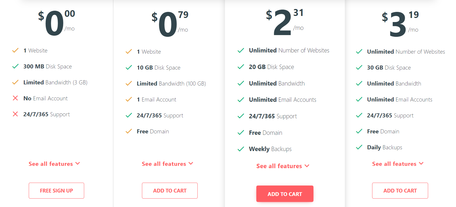 000webshosting pricing page