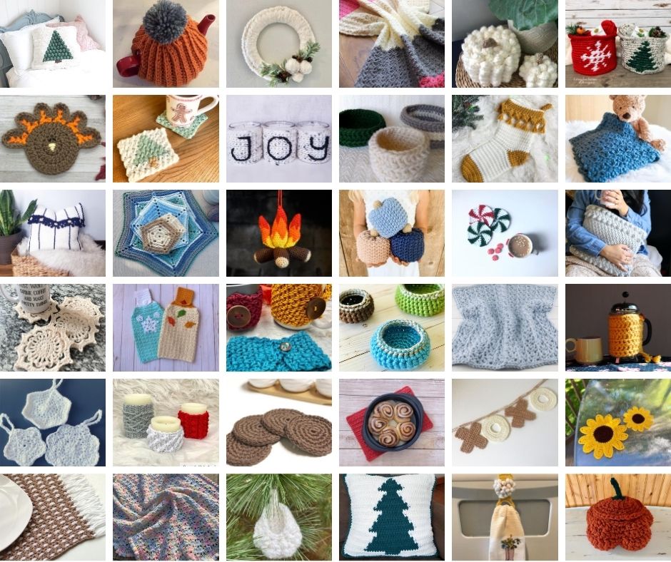 36 free crochet home decor patterns perfect for winter! Including crochet coasters, crochet pumpkins, crochet pillows, and crochet ornaments! 