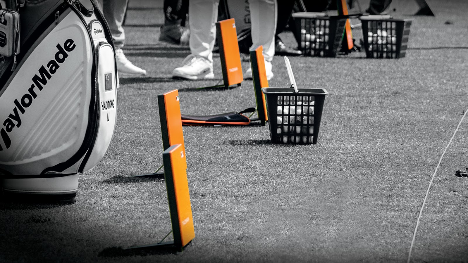 TrackMan on the range at a tour event