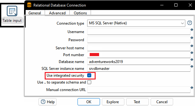 Configuração da conexão do SQL Server com Apache Hop.