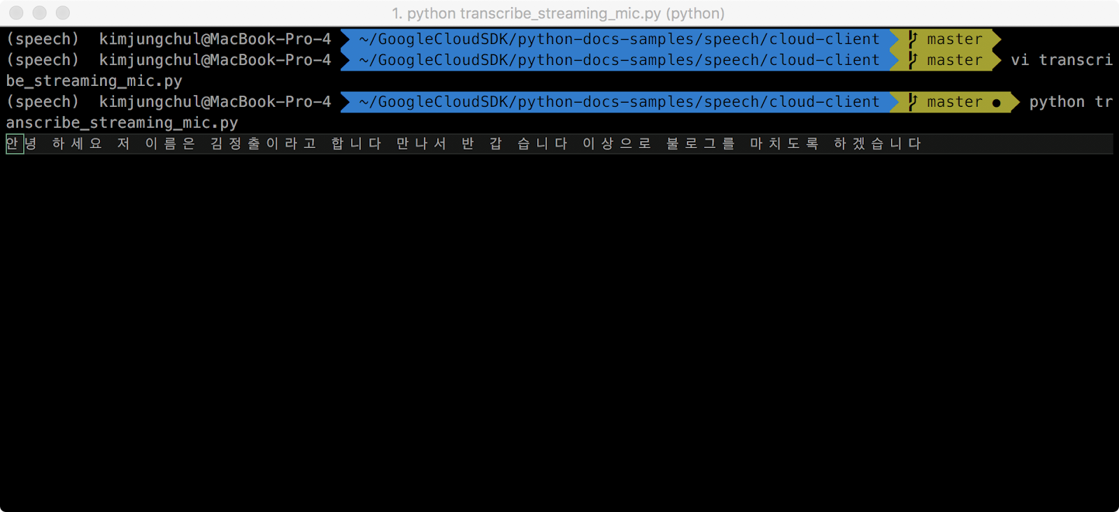 Google cloud speech api python nodejs