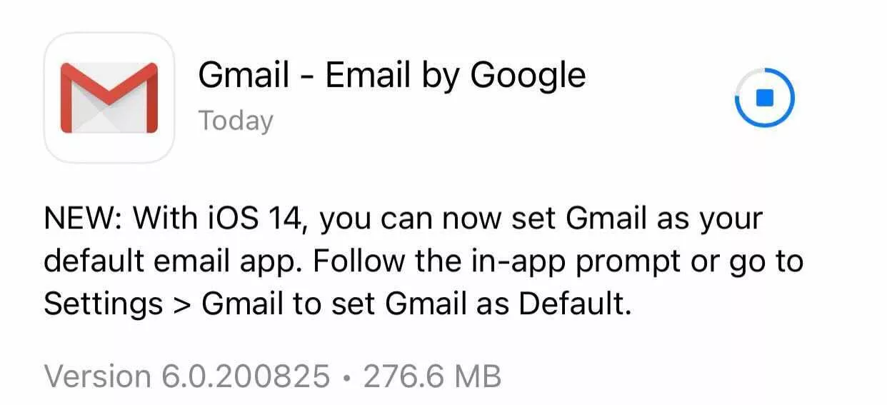 Paziņojums par Gmail iOS 14 uzstādījumiem