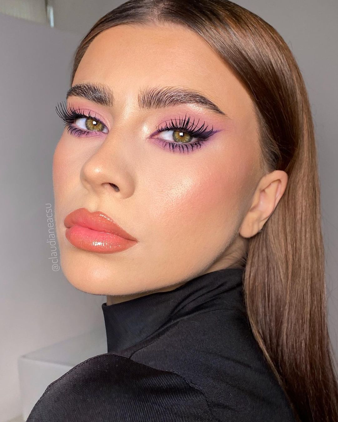 Smokey Purple Winged Eyeliner