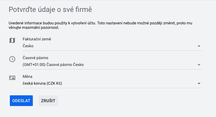Založeni Google Ads účtu