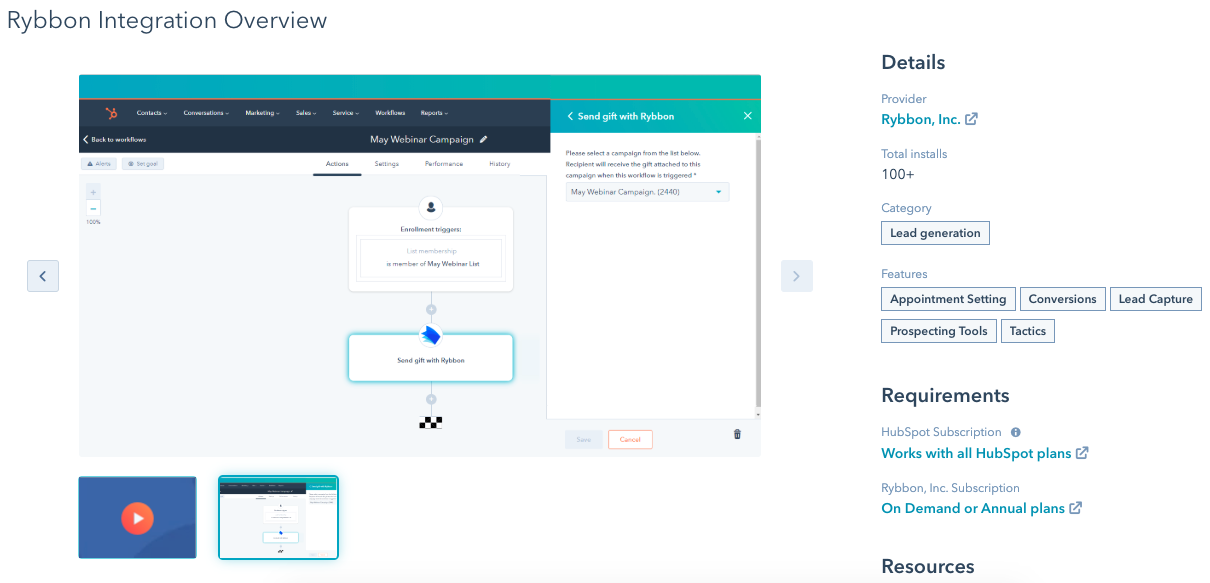 rybbon hubspot integration