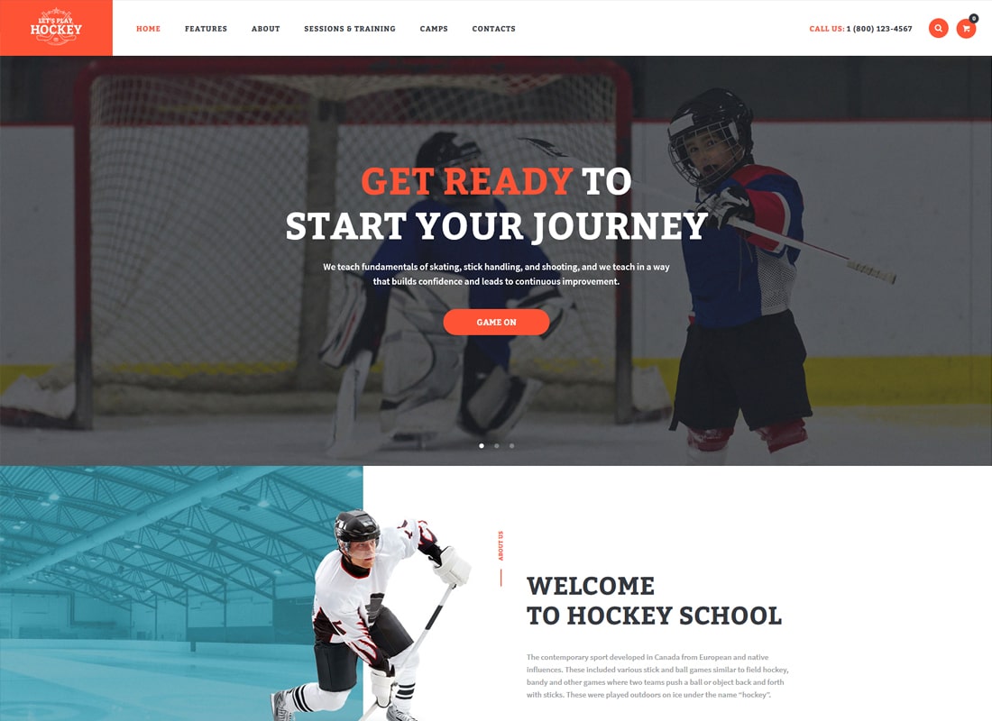Jouons |  Thème WordPress pour écoles de hockey et de sport
