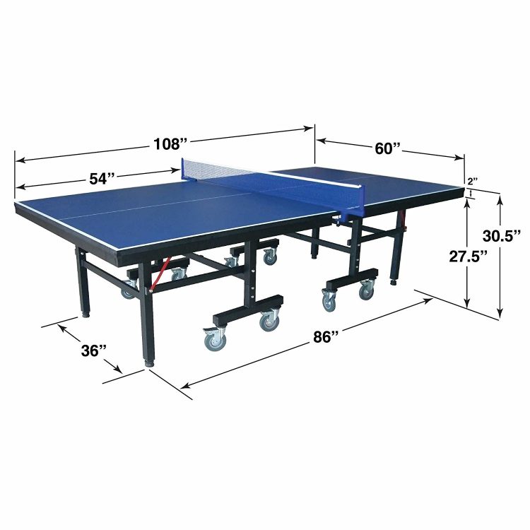 surface thickness of ping pong table