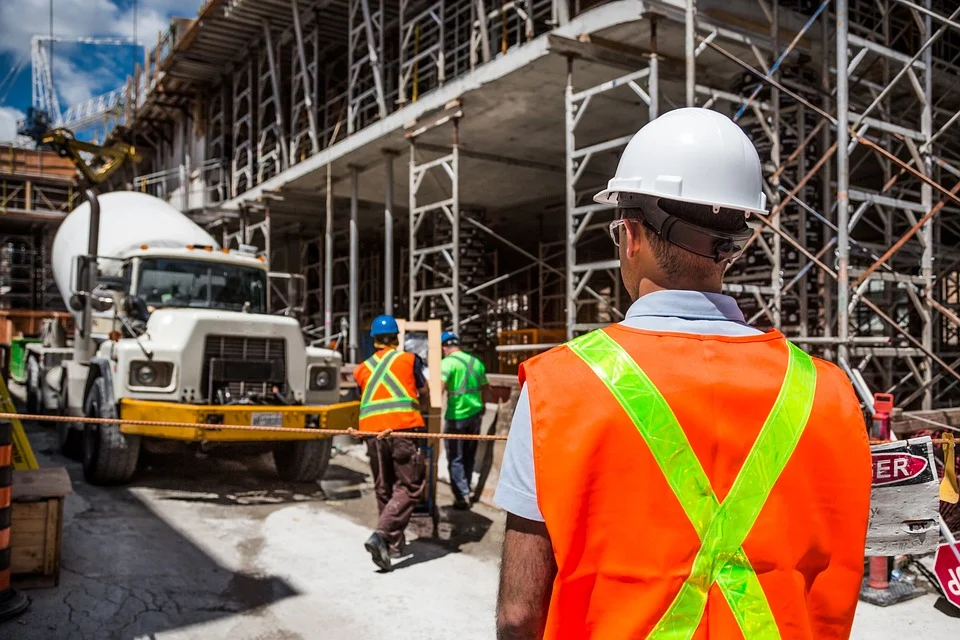 Contractors on a building site
