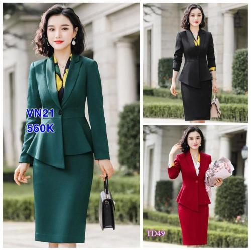 Set nguyên bộ áo vest 2 lớp chân váy VN21