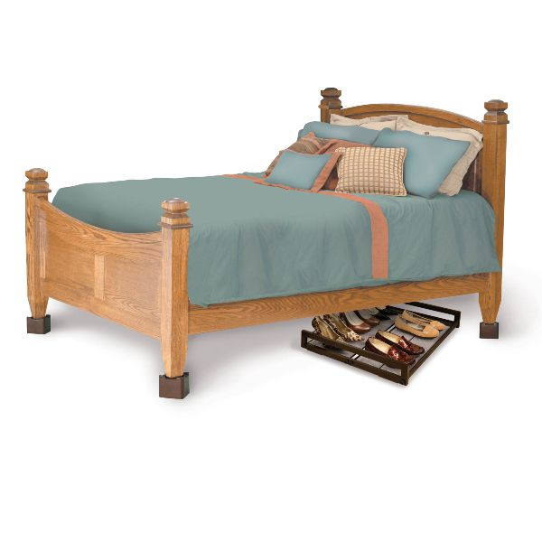 ベッドリサーは、ベッドの脚に取り付けてベッドを上げるのに役立ちます。 Image from Dymon Storage.