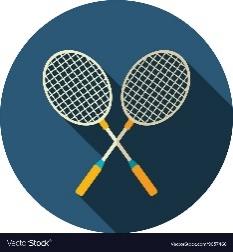 Badminton racket flat icon summer vacation Vector Image