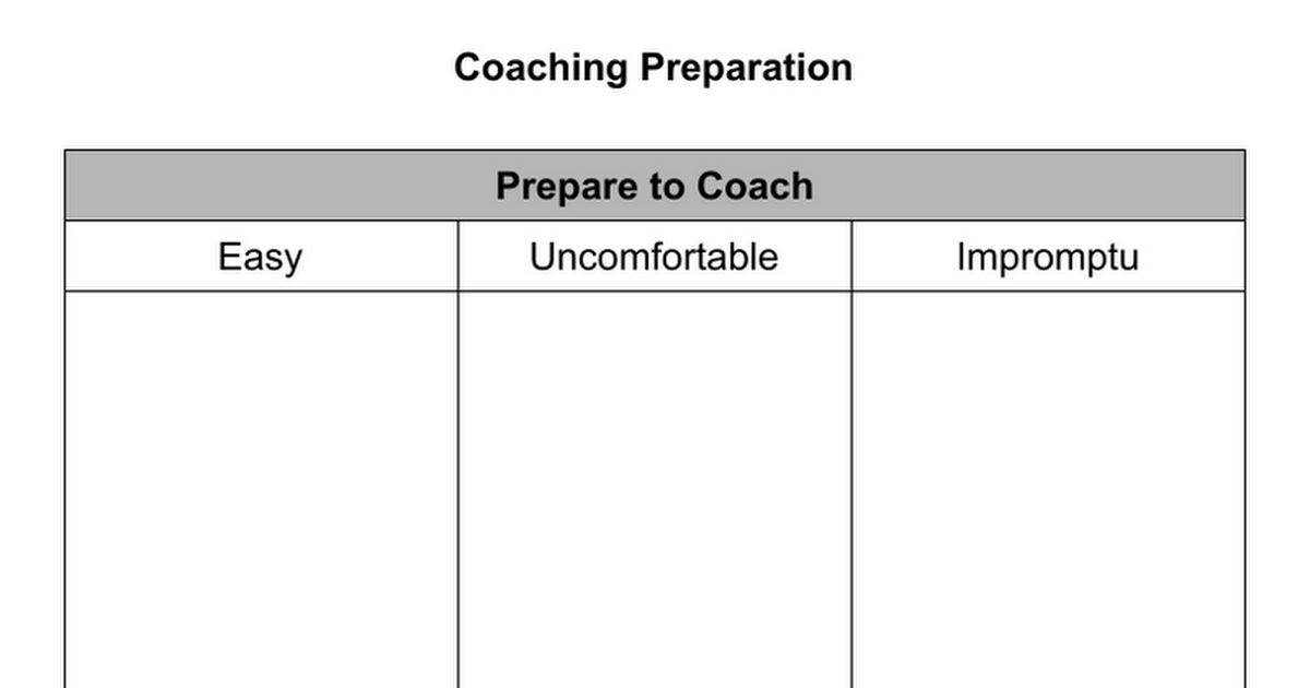 Coaching Preparation
