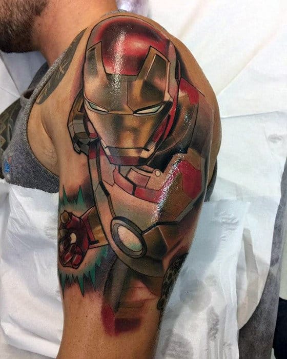 ลายสัก Marvel หัวไหล่