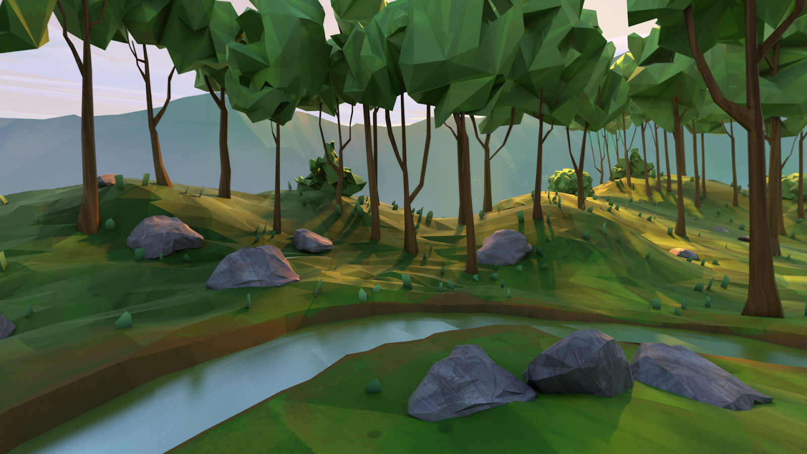 Représentation d'une forêt en réalité virtuelle