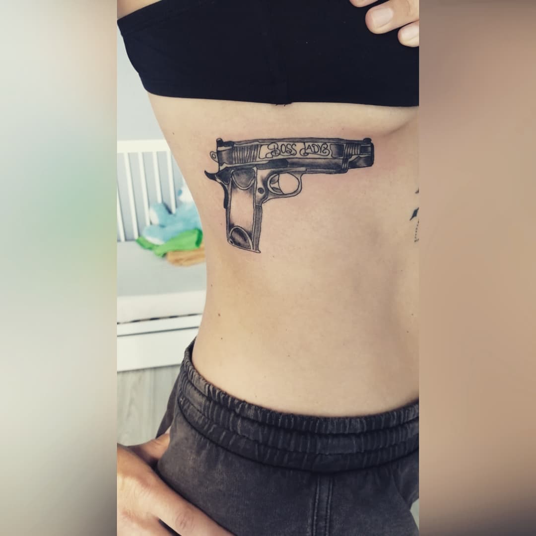 Boss Lady Gun Tattoo