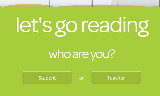 Fluency Tutor Screen asking if you are a student or teacher