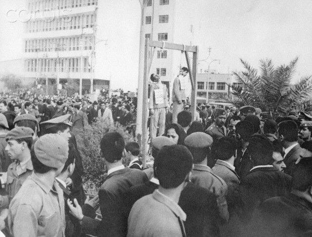 The 1969 public hangings of 9 Jews in Iraq who were falsely accused of  spying for Israel. Half a million peopl… | Middle eastern history, History  class, Persecution