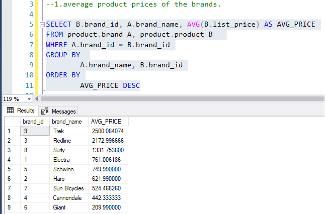 Table-8: Analyze Result With SQL