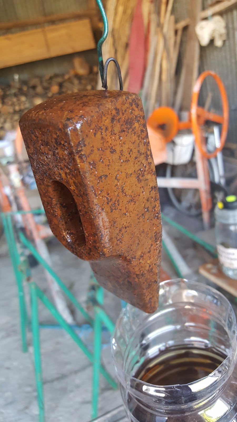 Hammer covered in rust 
