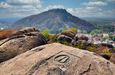 The Footprints of Chandragupta Maurya on Chandragiri hill Hill, where Chandragupta performed Sallekhana | Image: