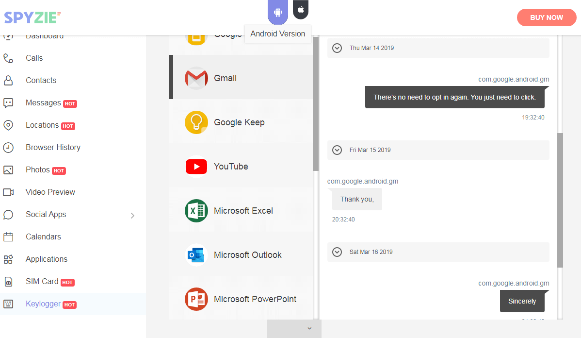 Spyzie Dashboard