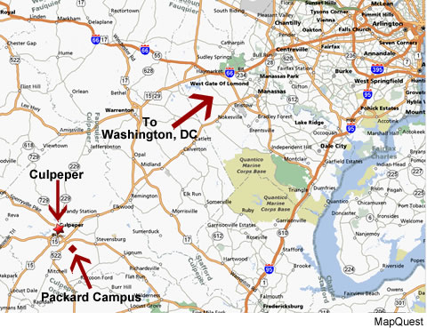 Map of the Culpeper area.
