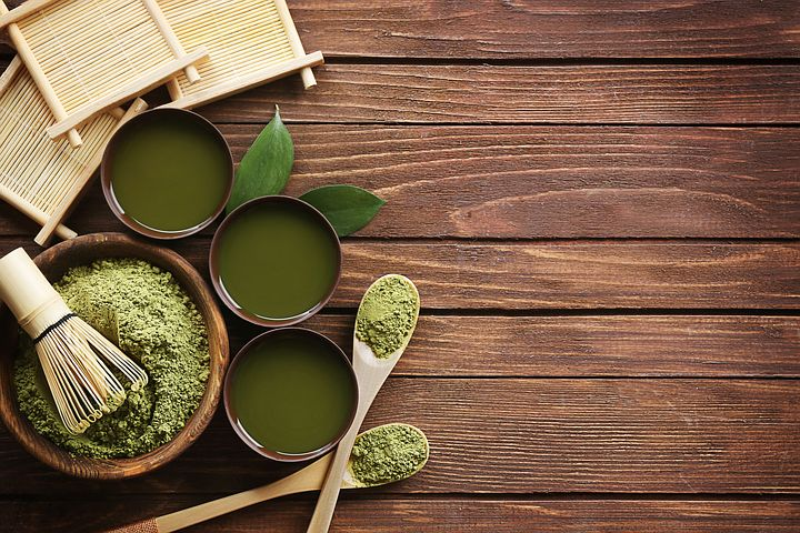 asian spices on a bamdoo table