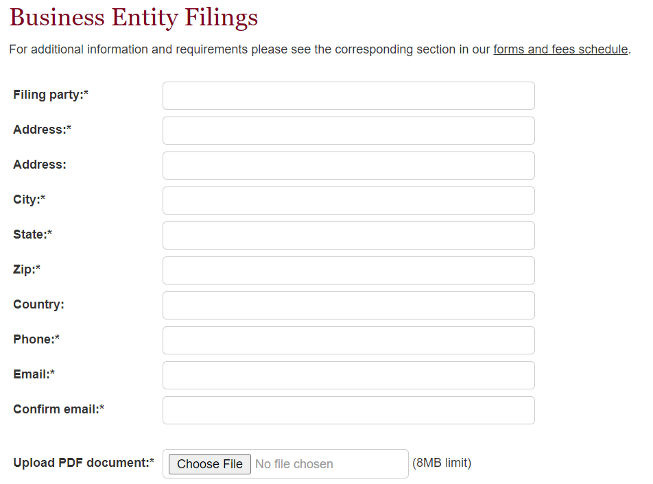 Business Entity Filings