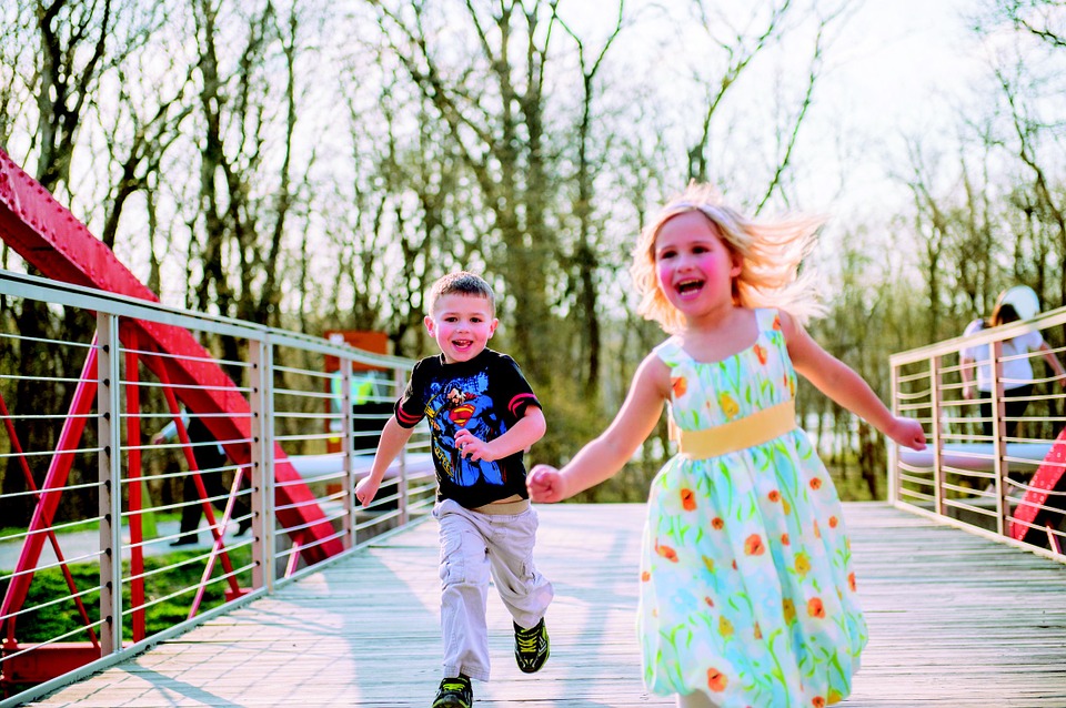 Kids Running, Child, Girl, Boy, Hand In Hand, Smiling