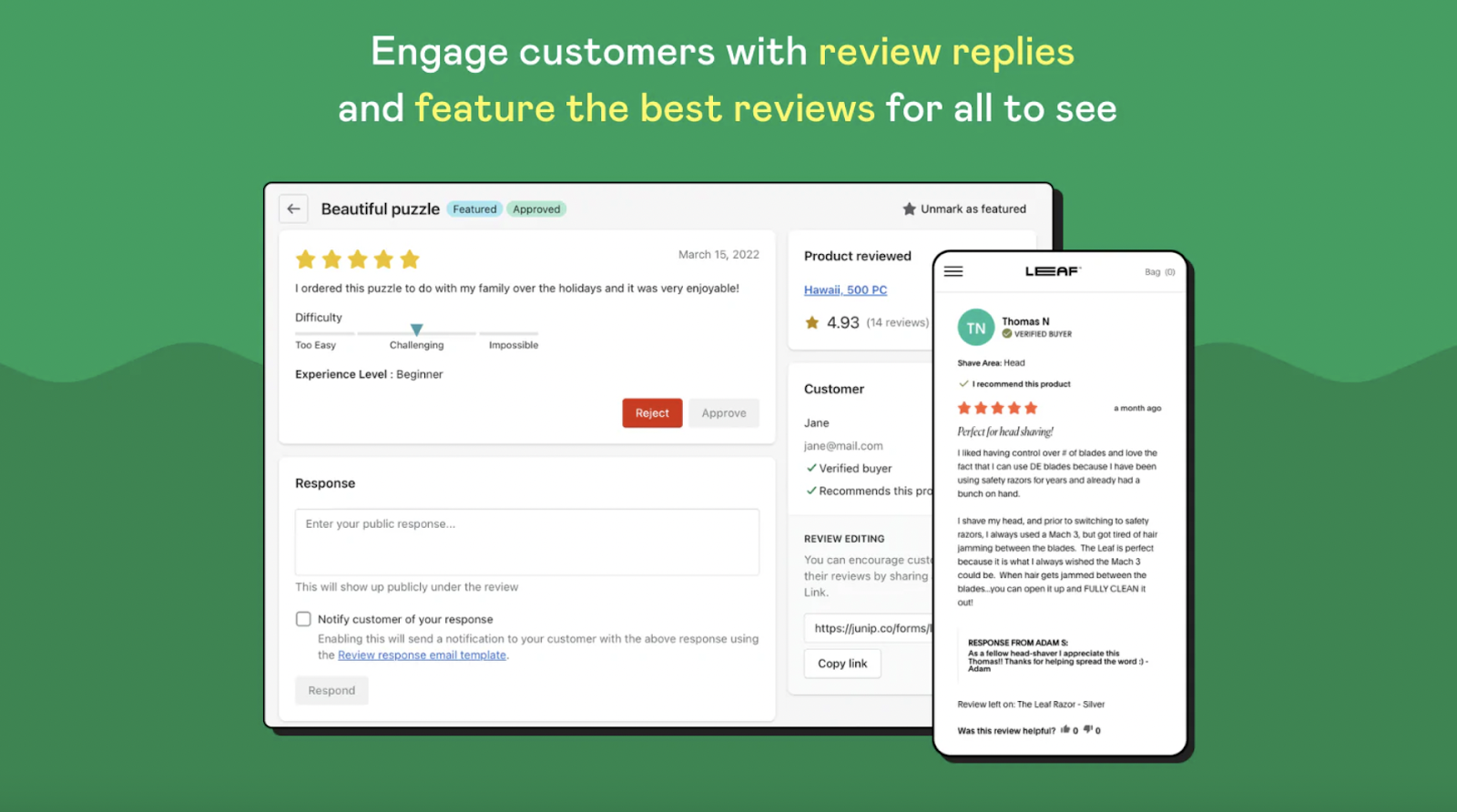 Best Product review apps - Junip
