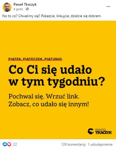 post FB Pawła Tkaczyka