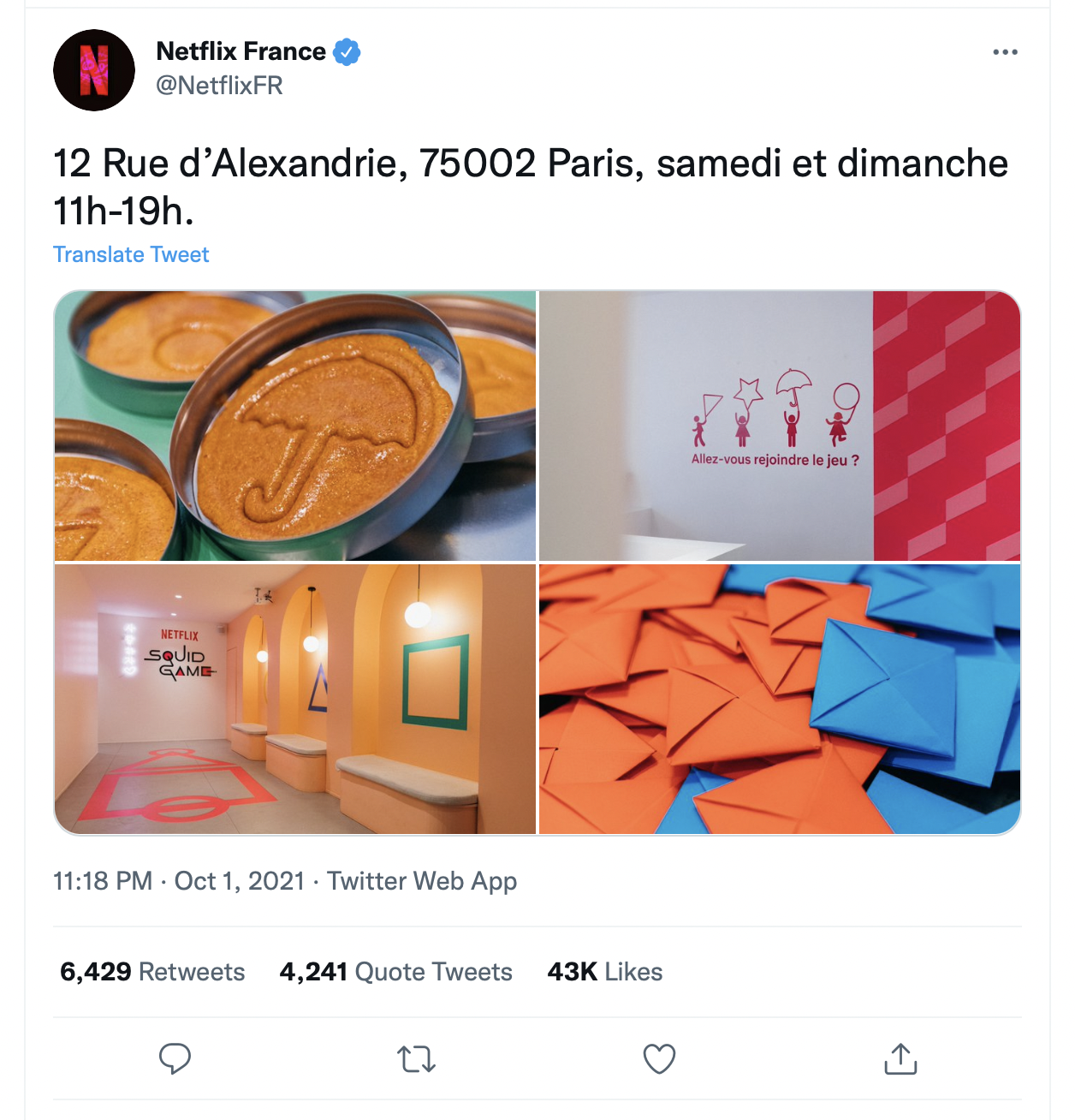 Netflix Squid Game pop-up Paris candy