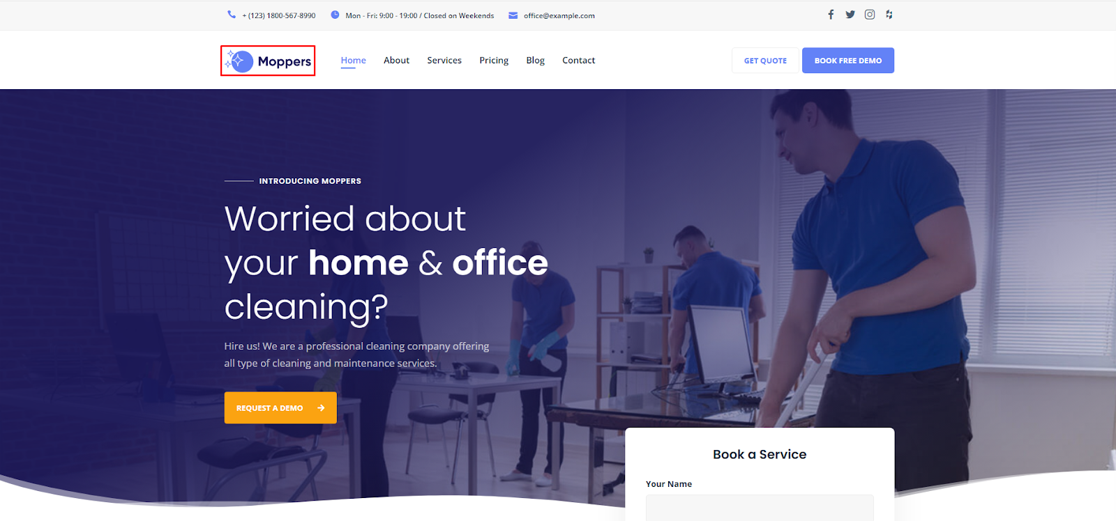 Moppers - Service and Cleaning Company WordPress theme